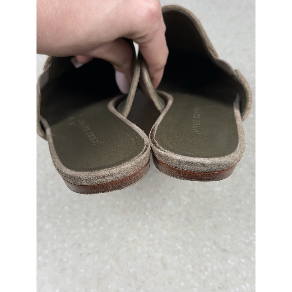 Jenni Kayne Laurel Suede Leather Taupe Green Mules Flats Womens Size 39 - Picture 4 of 10